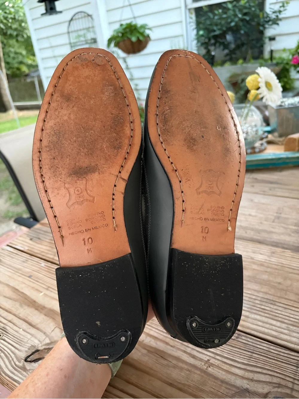 Brentano Men’s Size 10 Gray White Leather Wingtip Brogue Oxfords Made in Mexico